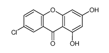 7-Chloro-1,3-dihydroxy-9H-xanthen-9-one结构式