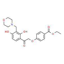 ethyl 4-{2-[2,4-dihydroxy-3-(morpholin-4-ylmethyl)phenyl]-2-oxoethoxy}benzoate Structure