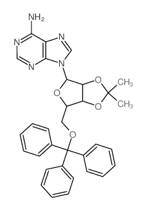 9-[7,7-dimethyl-4-(trityloxymethyl)-3,6,8-trioxabicyclo[3.3.0]oct-2-yl]purin-6-amine Structure