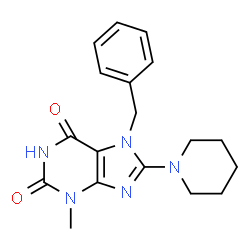 7-benzyl-3-methyl-8-(piperidin-1-yl)-3,7-dihydro-1H-purine-2,6-dione Structure