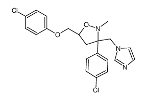 5-((4-Chlorophenoxy)methyl)-3-(4-chlorophenyl)-3-((1H-imidazol-1-yl)methyl)-2- methylisoxazolidine structure