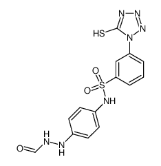 1-(3-<4-(2-Formylhydrazino)phenylaminosulfonyl>phenyl)-5-mercaptotetrazole Structure