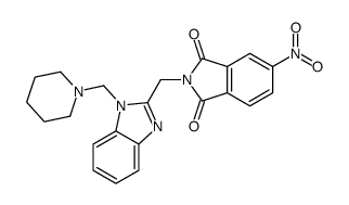 5-nitro-2-[[1-(piperidin-1-ylmethyl)benzimidazol-2-yl]methyl]isoindole-1,3-dione结构式