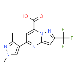 5-(1,3-Dimethyl-1H-pyrazol-4-yl)-2-(trifluoromethyl)pyrazolo[1,5-a]pyrimidine-7-carboxylic acid结构式