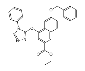 Ethyl 6-(benzyloxy)-4-[(1-phenyl-1H-tetrazol-5-yl)oxy]-2-naphthoa te Structure