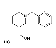 (1-(1-(Pyrazin-2-yl)ethyl)piperidin-3-yl)methanolhydrochloride Structure