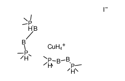 bis{bis(trimethylphosphine)tetrahydrodiboron-H(1),H(2)}copper(I) iodide结构式