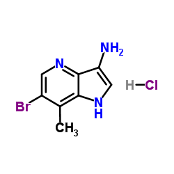 6-Bromo-7-methyl-1H-pyrrolo[3,2-b]pyridin-3-amine hydrochloride (1:1)结构式