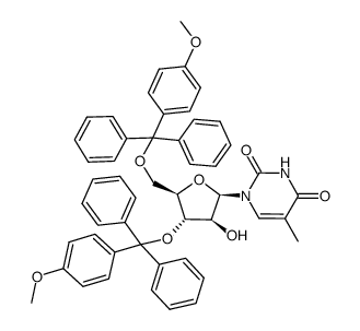 3-(3,5-di-O-monomethoxytrityl-β-D-arabinofuranosyl)thymine Structure