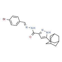 3-((1S,3s)-adamantan-1-yl)-N-((E)-4-bromobenzylidene)-1H-pyrazole-5-carbohydrazide structure