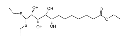 ethyl (8S,9R,10S,11R)-12,12-bis(ethylthio)-8,9,10,11-tetrahydroxydodecanoate结构式