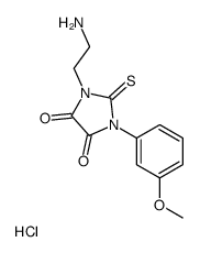 1-(2-aminoethyl)-3-(3-methoxyphenyl)-2-sulfanylideneimidazolidine-4,5-dione,hydrochloride Structure