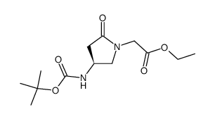 (S)-4-<<(1,1-dimethylethoxy)carbonyl>amino>-2-oxopyrrolidine-1-acetic acid ethyl ester Structure