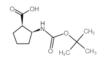 cis-2-((tert-Butoxycarbonyl)amino)cyclopentanecarboxylic acid structure