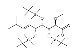 (2R,3S,4S,5R,E)-3,4,5-tris((tert-butyldimethylsilyl)oxy)-2-methoxy-8-methylnon-6-enoic acid Structure