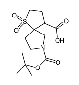 7-(tert-butoxycarbonyl)-1-thia-7-azaspiro[4.4]nonane-4-carboxylic acid 1,1-dioxide结构式