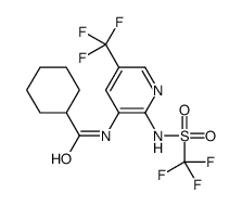 N-[5-(trifluoromethyl)-2-(trifluoromethylsulfonylamino)pyridin-3-yl]cyclohexanecarboxamide Structure