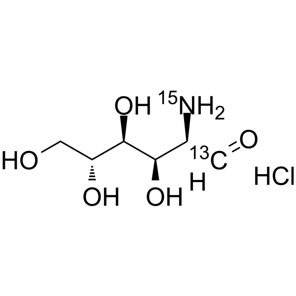 Glucosamine-13C,15N hydrochloride structure