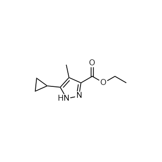 5-环丙基-4-甲基-1H-吡唑-3-羧酸乙酯结构式