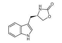 (R)-(-)-4-(3-吲哚基甲基)-2-恶唑烷酮结构式