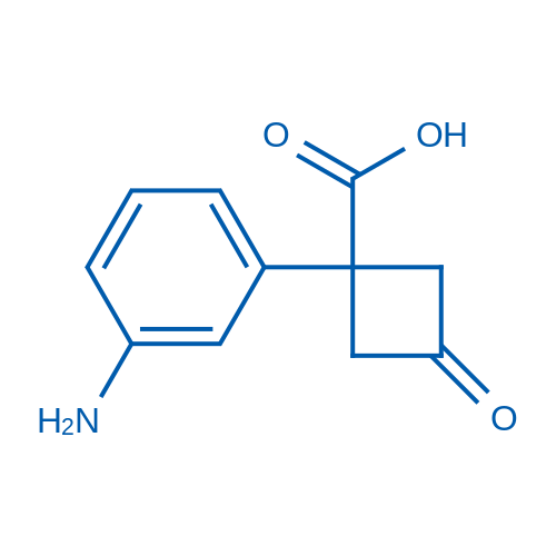 1-(3-Aminophenyl)-3-oxocyclobutane-1-carboxylic acid Structure