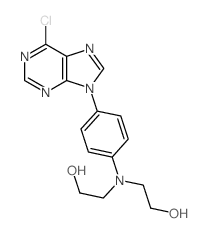 2-[[4-(6-chloropurin-9-yl)phenyl]-(2-hydroxyethyl)amino]ethanol structure