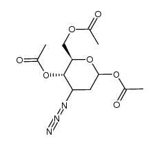 1,4,6-tri-O-acetyl-3-azido-2,3-dideoxy-D-hexopyranose结构式