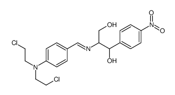 2-[[4-[bis(2-chloroethyl)amino]phenyl]methylideneamino]-1-(4-nitrophenyl)propane-1,3-diol结构式