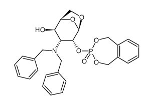 .beta.-D-Gulopyranose, 1,6-anhydro-3-bis(phenylmethyl)amino-3-deoxy-2-O-(1,5-dihydro-3-oxido-2,4,3-benzodioxaphosphepin-3-yl)- Structure