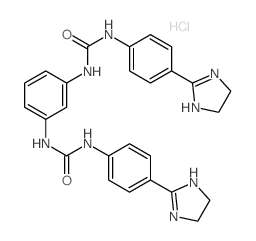 Urea,N,N''-1,3-phenylenebis[N'-[4-(4,5-dihydro-1H-imidazol-2-yl)phenyl]-,dihydrochloride (9CI) structure