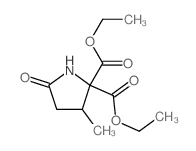 2,2-Pyrrolidinedicarboxylicacid, 3-methyl-5-oxo-, 2,2-diethyl ester Structure