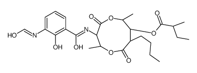 [(2R,3S,6S,7R,8R)-8-butyl-3-[(3-formamido-2-hydroxybenzoyl)amino]-2,6-dimethyl-4,9-dioxo-1,5-dioxonan-7-yl] 2-methylbutanoate结构式