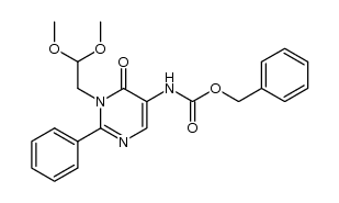 [5-[(benzyloxycarbonyl)amino]-2-phenyl-6-oxo-1,6-dihydro-1-pyrimidinyl]acetaldehyde dimethyl acetal Structure