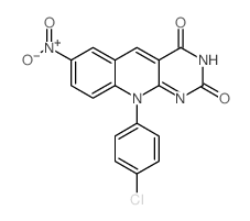 10-(4-氯苯基)-7-硝基嘧啶并[4,5-b]喹啉-2,4(3H,10H)-二酮结构式