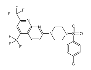Piperazine, 1-[5,7-bis(trifluoromethyl)-1,8-naphthyridin-2-yl]-4-[(4-chlorophenyl)sulfonyl]- (9CI)结构式