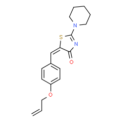 (5E)-2-(piperidin-1-yl)-5-[4-(prop-2-en-1-yloxy)benzylidene]-1,3-thiazol-4(5H)-one结构式