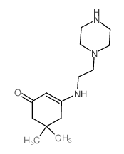 5,5-Dimethyl-3-(2-piperazin-1-yl-ethylamino)-cyclohex-2-enone结构式