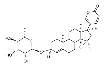 14,15β-Epoxy-3β-hydroxy-14β-bufa-4,20,22-trienolid-3-(α-L-rhamnopyranosid)结构式