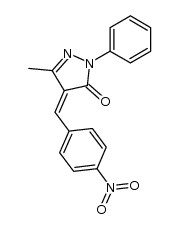 Z-1-phenyl-3-methyl-4-[(4-nitrophenyl)methylene]-5-pyrazolone结构式