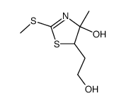 5-(2-hydroxy-ethyl)-4-methyl-2-methylsulfanyl-4,5-dihydro-thiazol-4-ol结构式