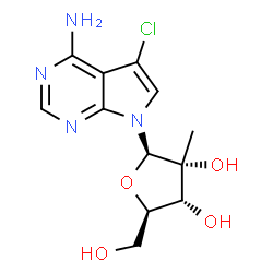 5-Chloro-7-(2-C-methyl-beta-D-ribofuranosyl)-7H-pyrrolo[2,3-d]pyrimidin-4-amine Structure