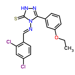 4-{[(E)-(2,4-Dichlorophenyl)methylene]amino}-5-(3-ethoxyphenyl)-4H-1,2,4-triazole-3-thiol Structure