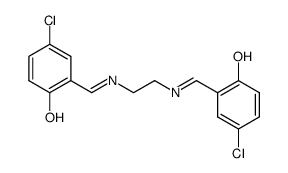 2,2'-((ethane-1,2-diylbis(azanylylidene))bis(methanylylidene))bis(4-chlorophenol)结构式