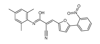 2-cyano-3-[5-(2-nitrophenyl)furan-2-yl]-N-(2,4,6-trimethylphenyl)prop-2-enamide结构式