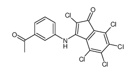 3-(3-acetylanilino)-2,4,5,6,7-pentachloroinden-1-one结构式