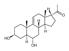 (17α)-3β,6α-Dihydroxy-5α-pregn-9(11)-en-20-one Structure