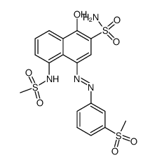 1-Hydroxy-5-methanesulfonylamino-4-(3-methanesulfonyl-phenylazo)-naphthalene-2-sulfonic acid amide Structure