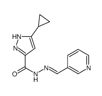 5-cyclopropyl-N-[(E)-pyridin-3-ylmethylideneamino]-1H-pyrazole-3-carboxamide结构式