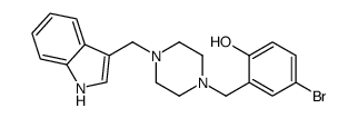 4-bromo-2-[[4-(1H-indol-3-ylmethyl)piperazin-1-yl]methyl]phenol Structure