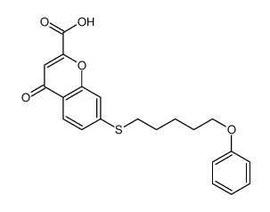 4-oxo-7-(5-phenoxypentylsulfanyl)chromene-2-carboxylic acid Structure